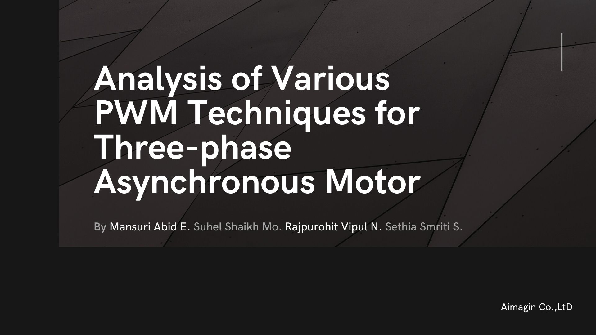 Analysis of Various PWM Techniques for Three-phase Asynchronous Motor