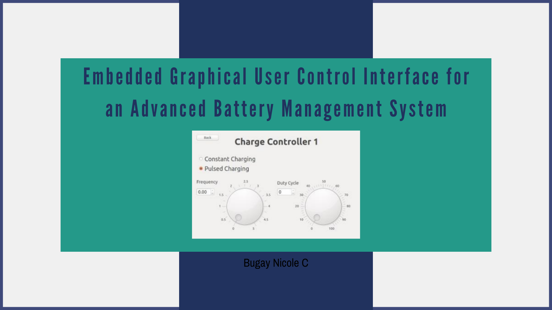 Embedded Graphical User Control Interface for an Advanced Battery Management System