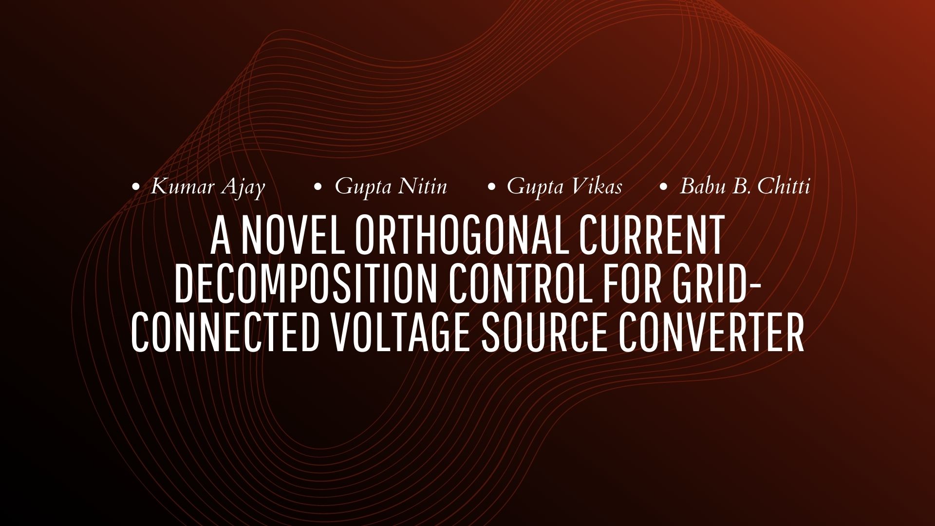 A Novel Orthogonal Current Decomposition Control for Grid-Connected Voltage Source Converter