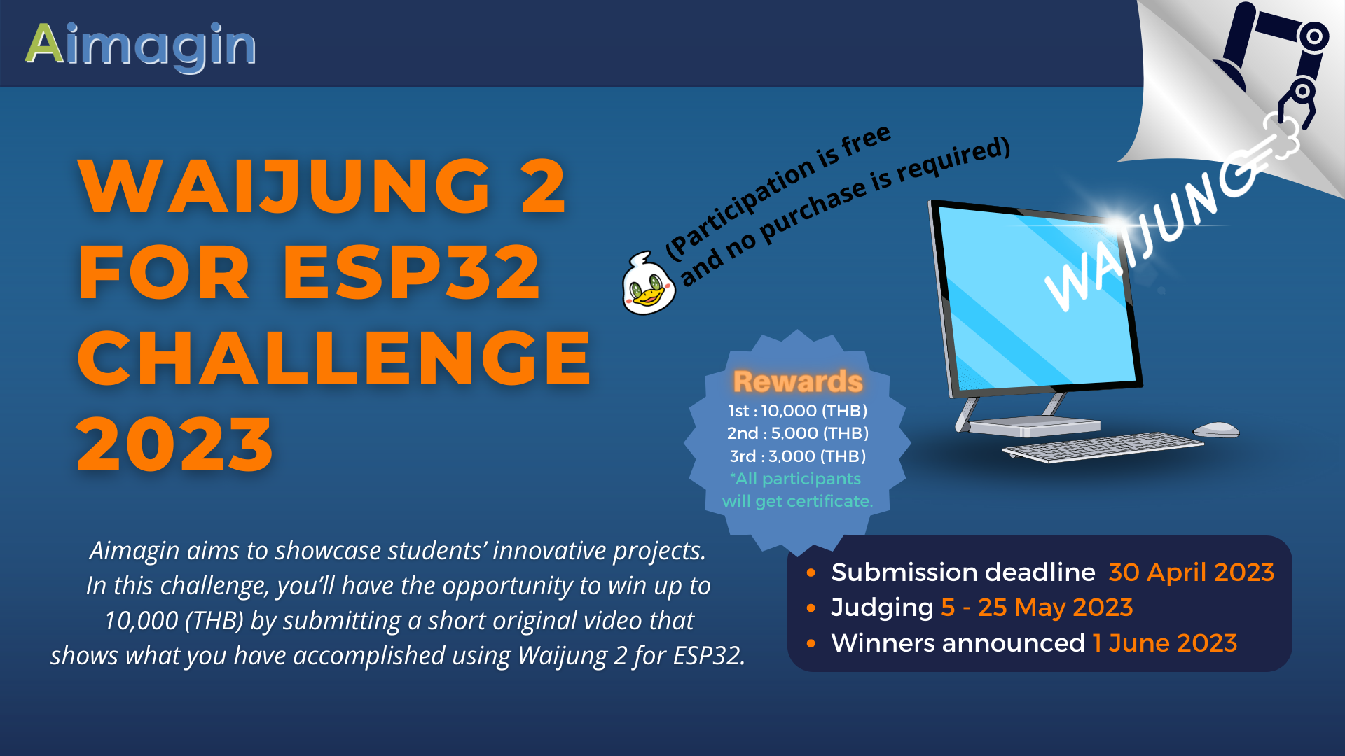 Aimagin waijung 2 for esp32 challenge 2023