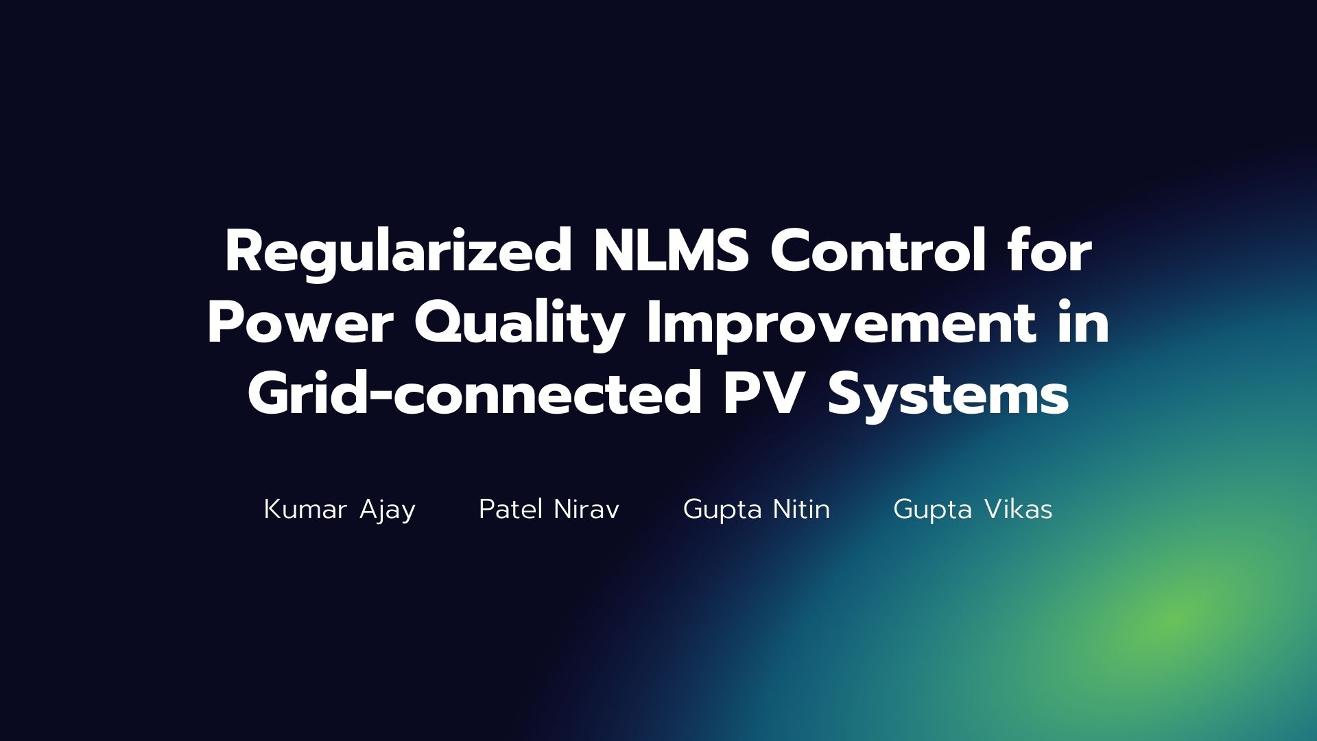 Regularized NLMS Control for Power Quality Improvement in Grid-connected PV Systems